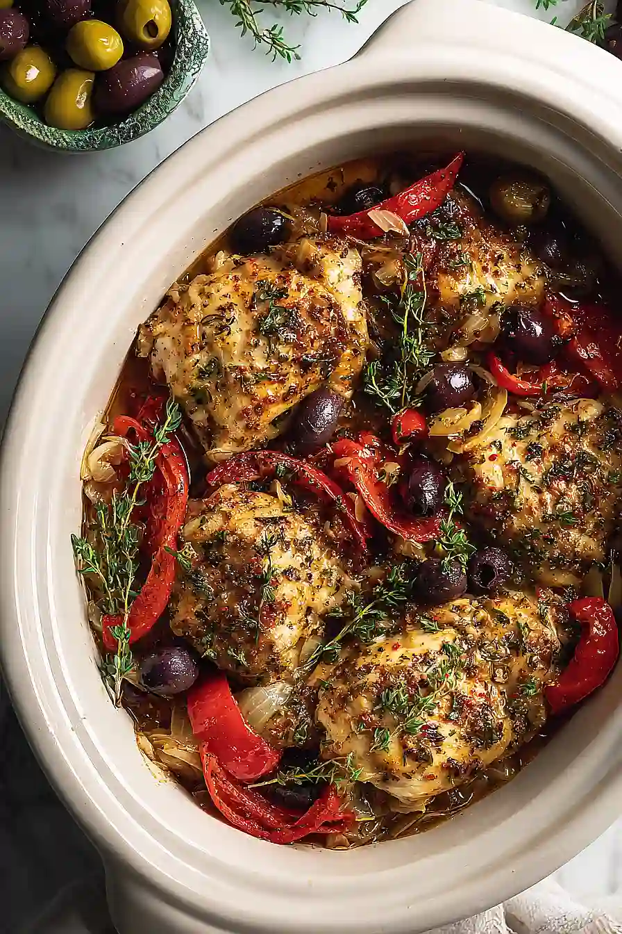 slow cooker mediterranean chicken