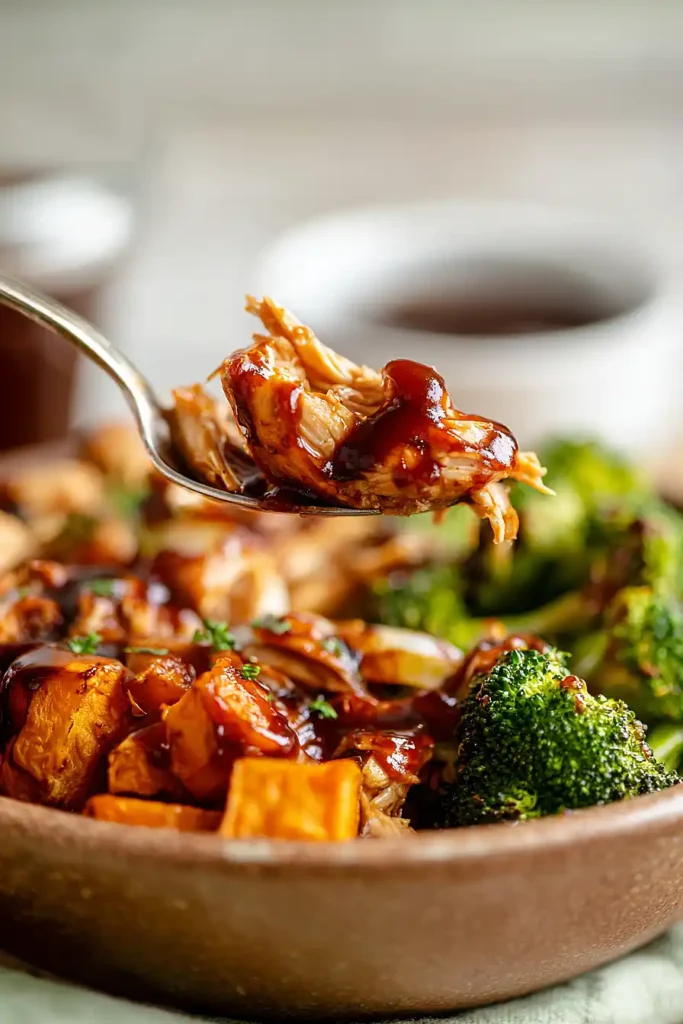 bbq chicken and sweet potato bowls