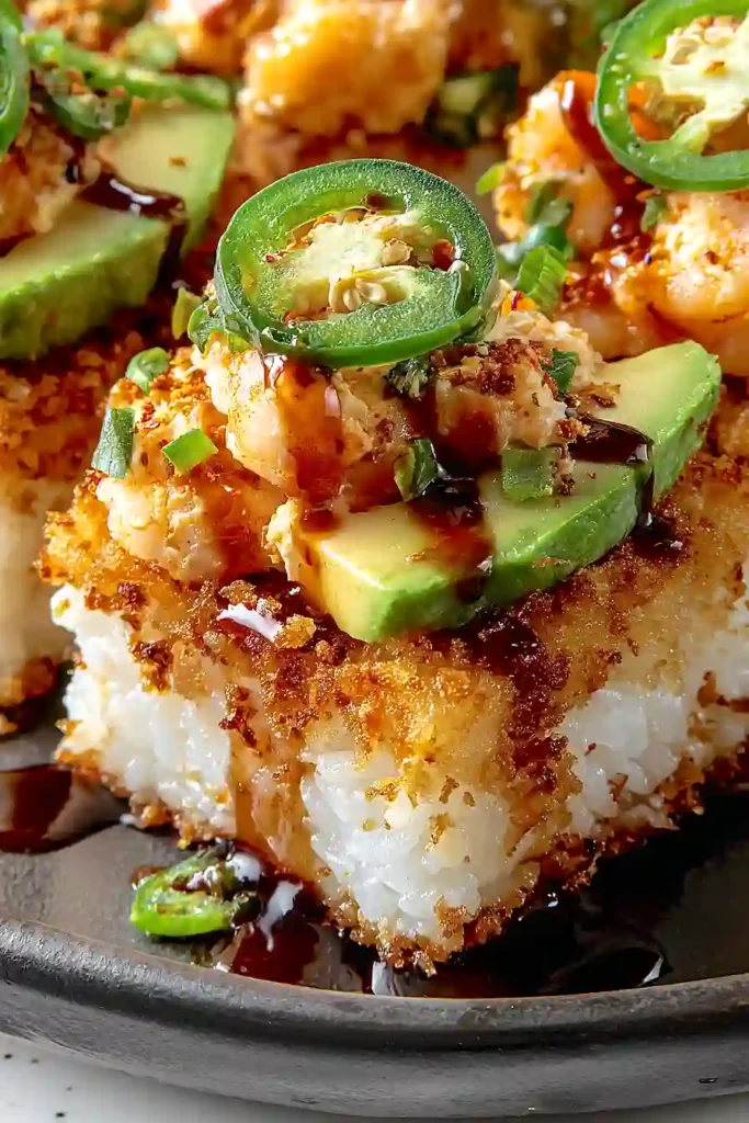 crispy rice with shrimp salad