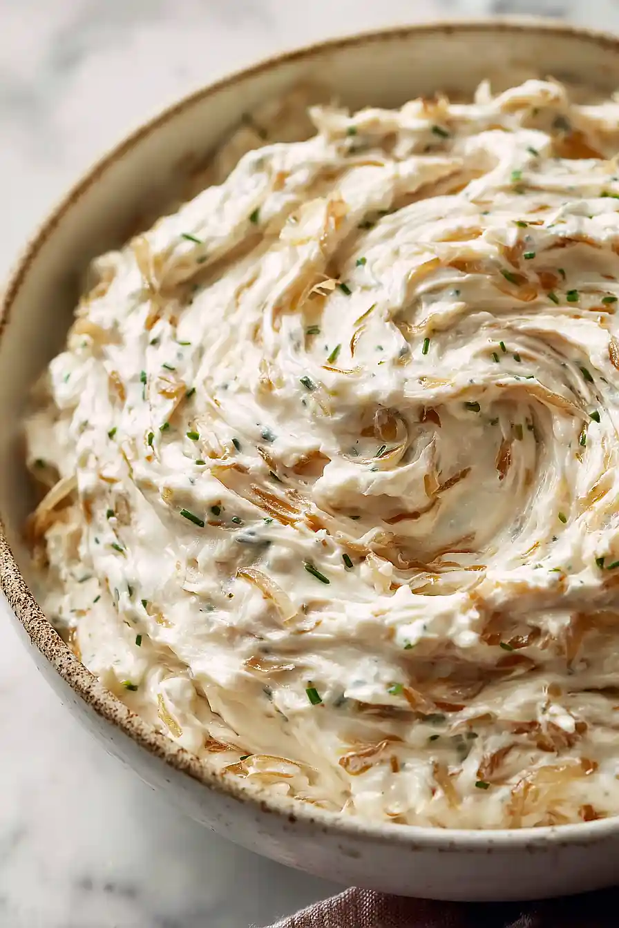 caramelized onion dip with sour cream