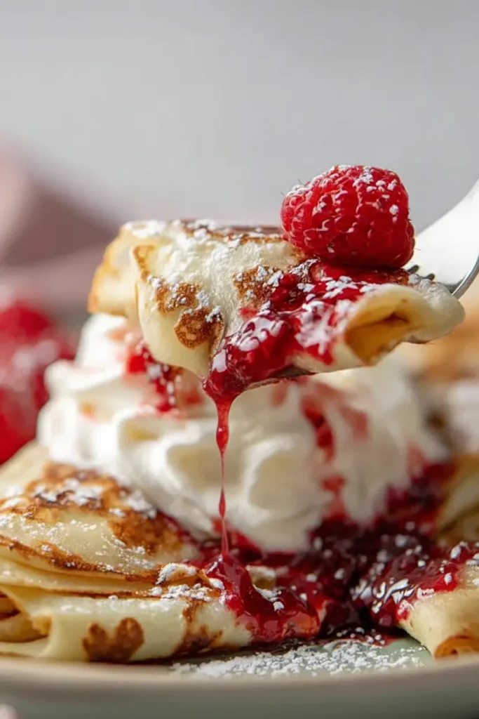 raspberry crepes